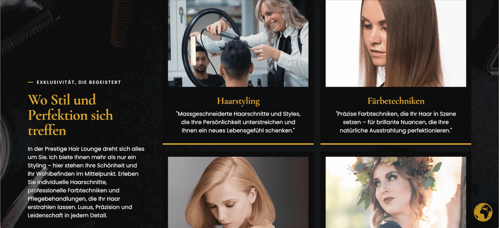Portfolio Hair salon website part 3