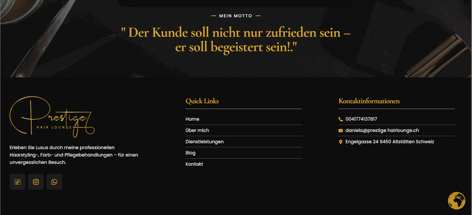 Portfolio Hair salon website part 7