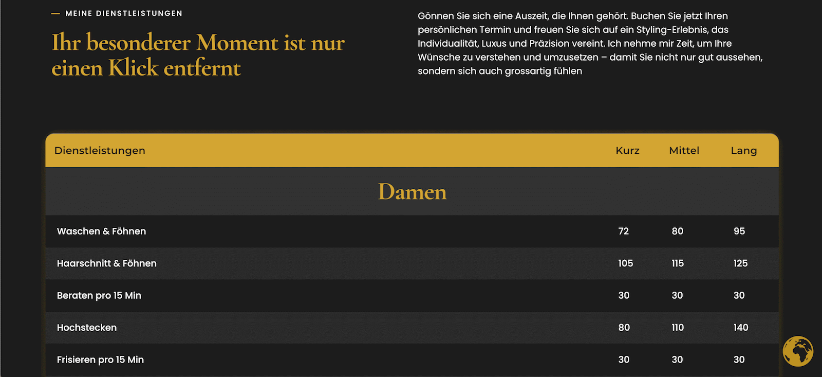 Portfolio Hair salon website part 8