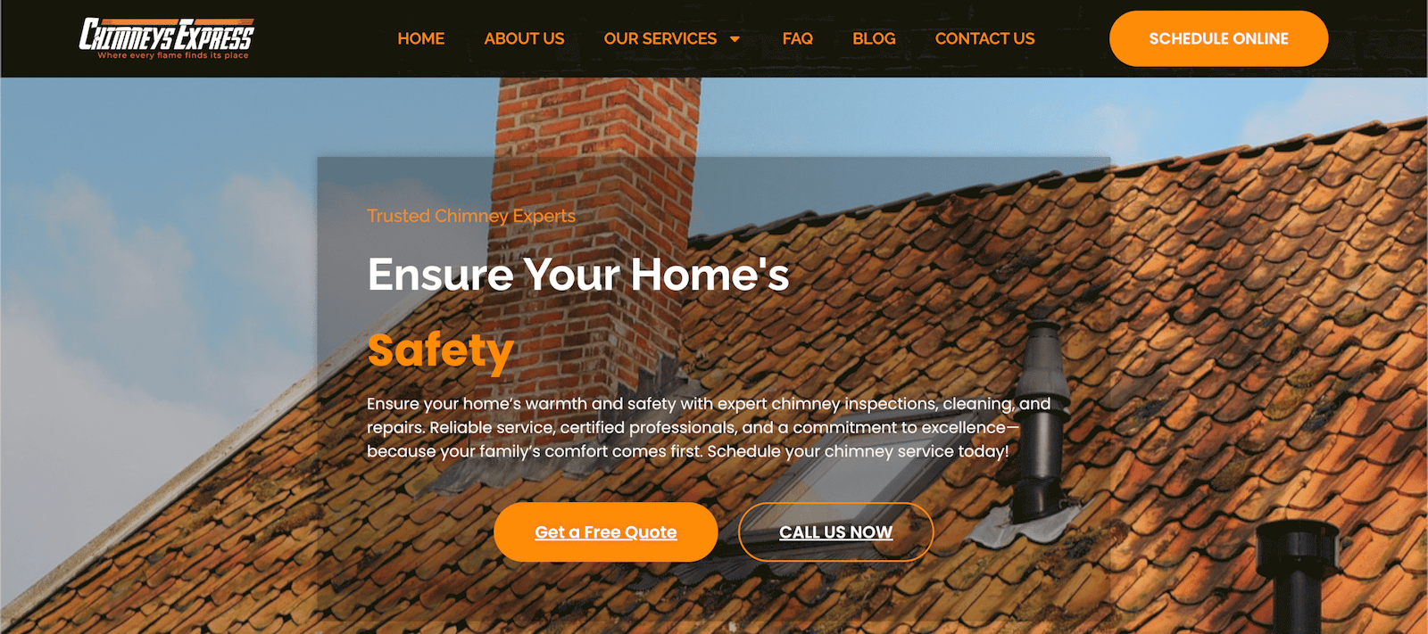 Portfolio Chimney maintenance service website part one