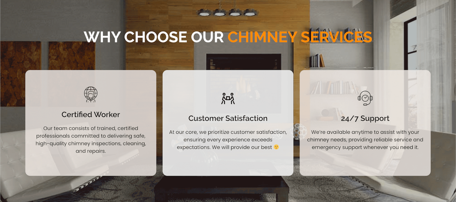 Portfolio Chimney maintenance service website part Five