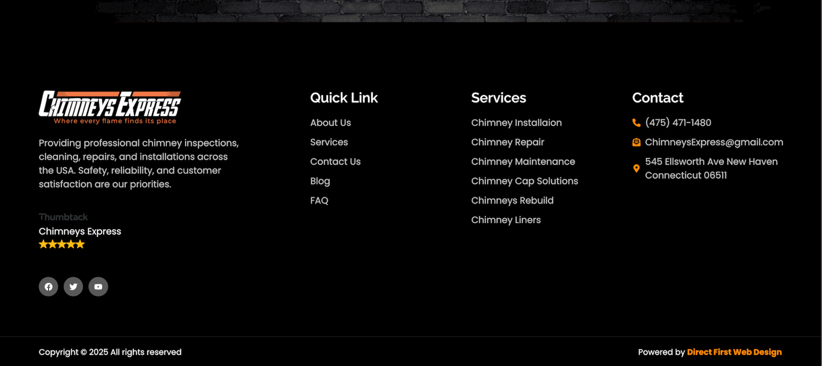 Portfolio Chimney maintenance service website part seven