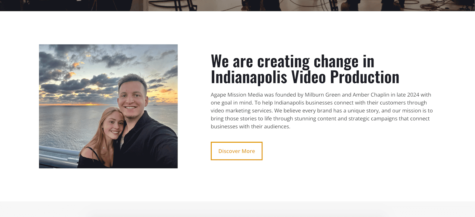 Portfolio Agape Mission Media website part 1