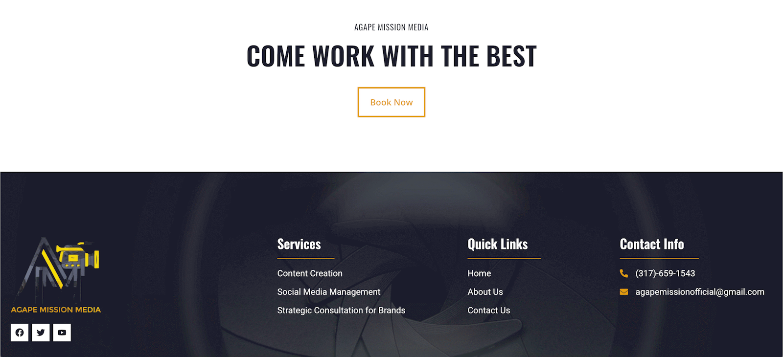 Portfolio Agape Mission Media website part 3