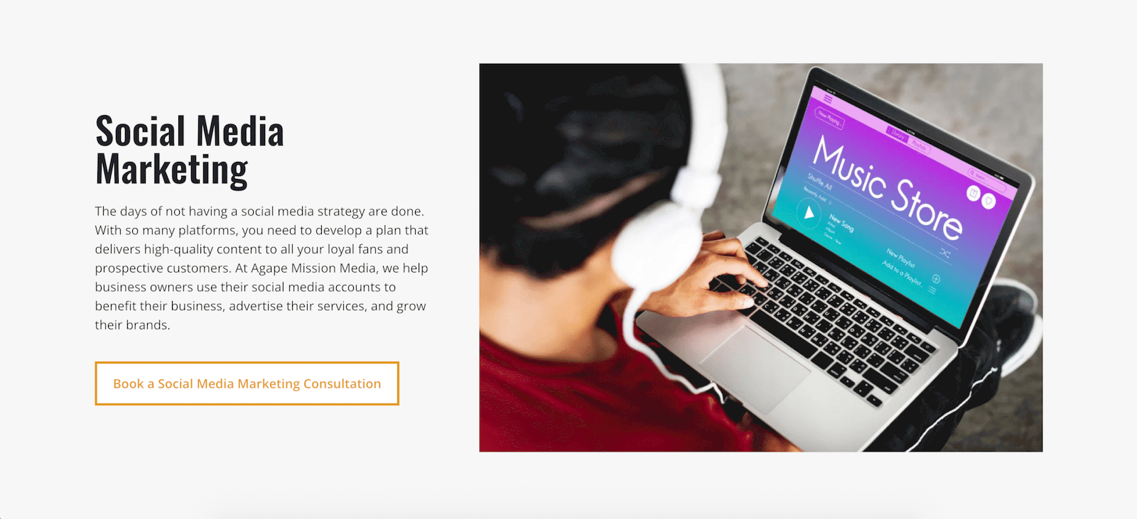 Portfolio Agape Mission Media website part 5