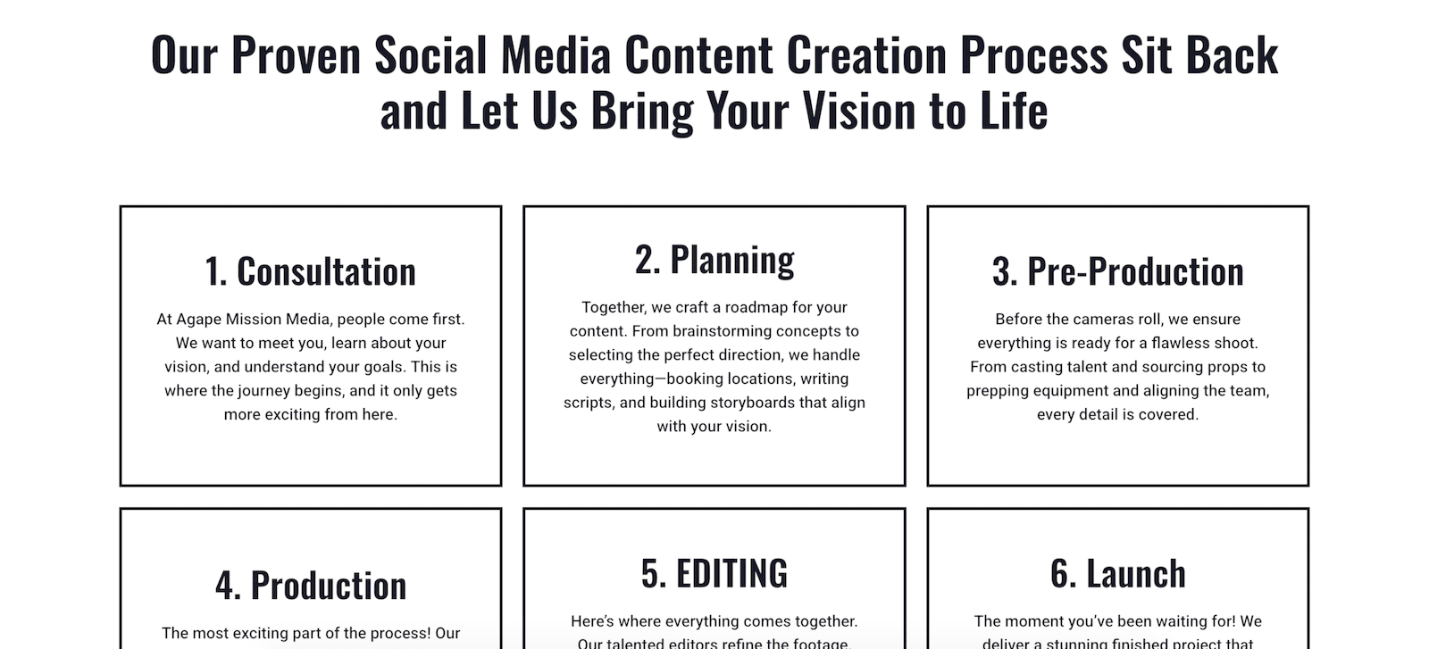 Portfolio Agape Mission Media website part 6