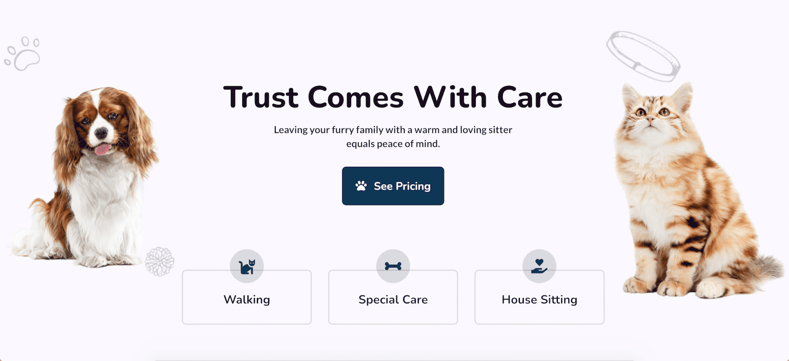 Portfolio Pet care service website part 1