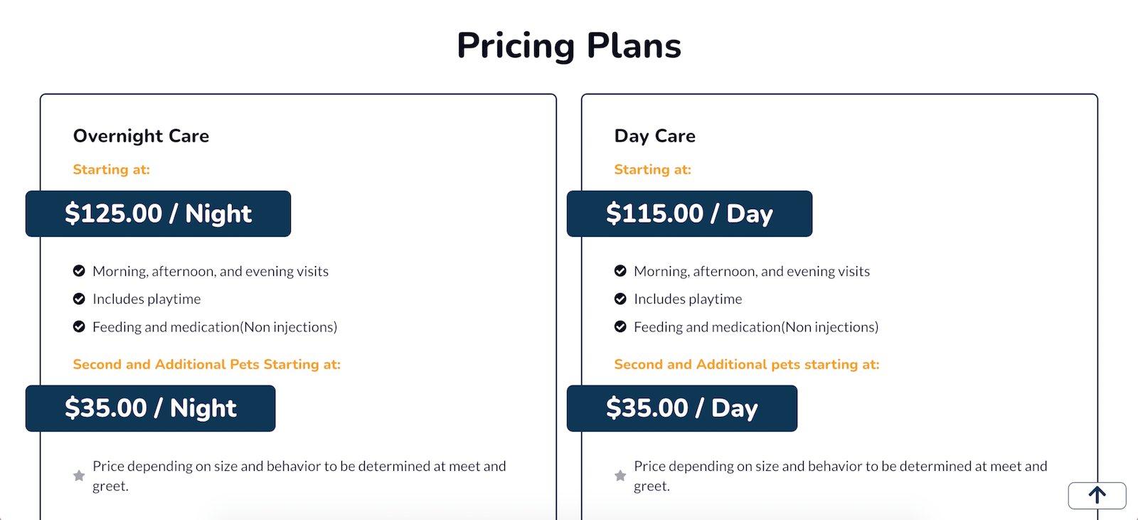 Portfolio Pet care service website part 3