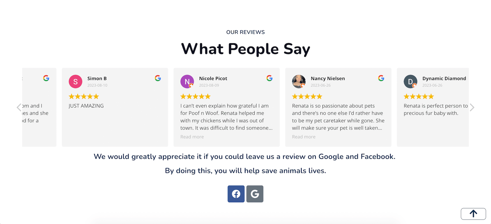 Portfolio Pet care service website part 5