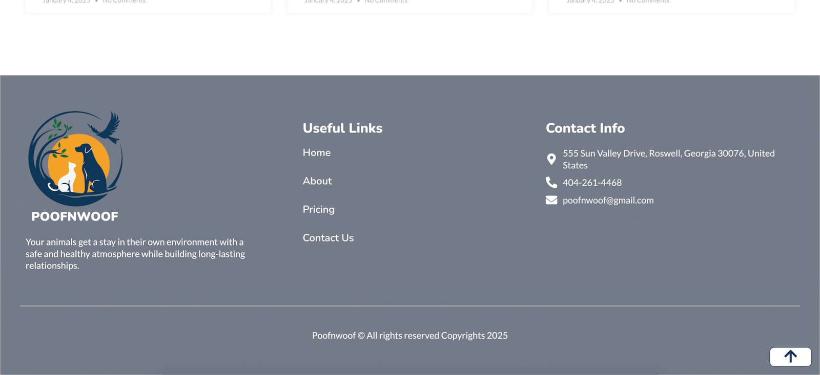 Portfolio Pet care service website part 7