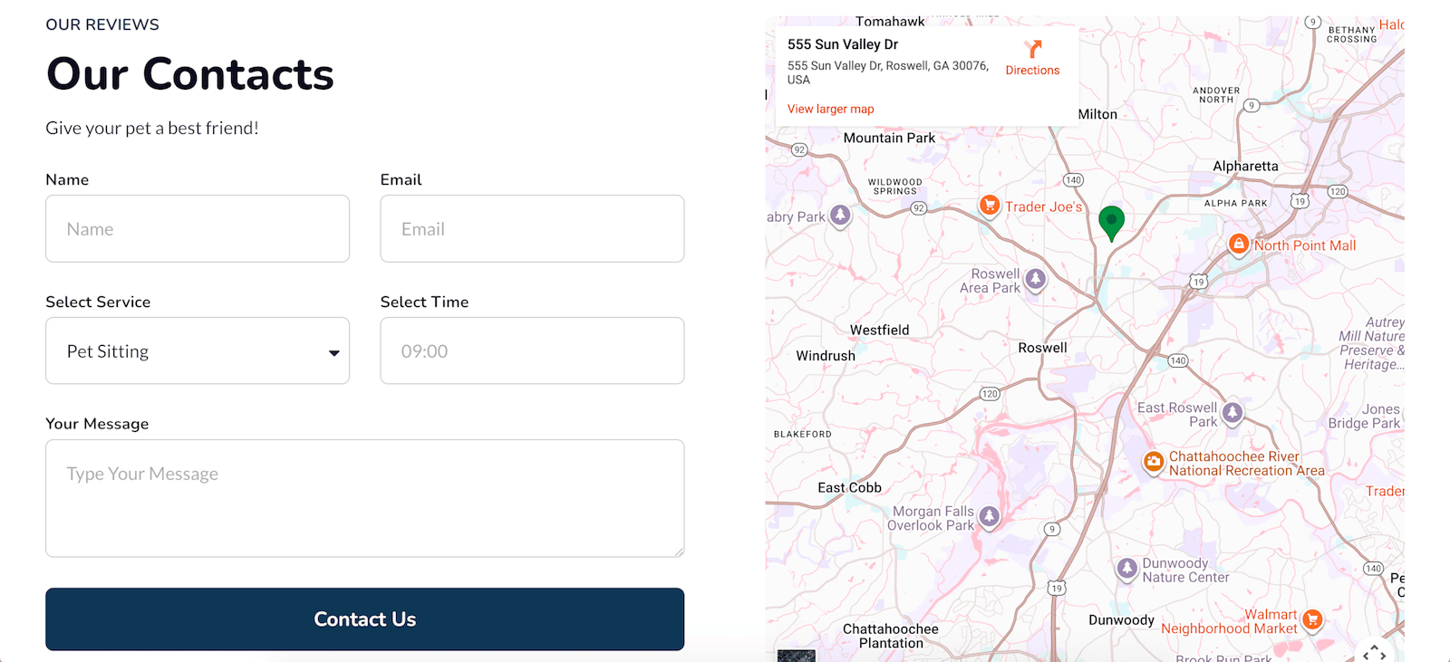 Portfolio Pet care service website part 9